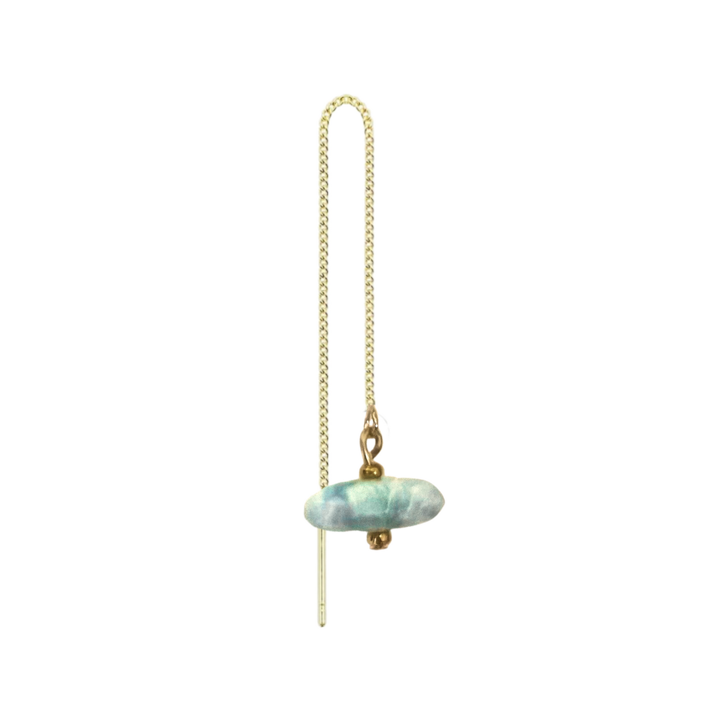 LARIMAR CHAIN EARRING GOLD