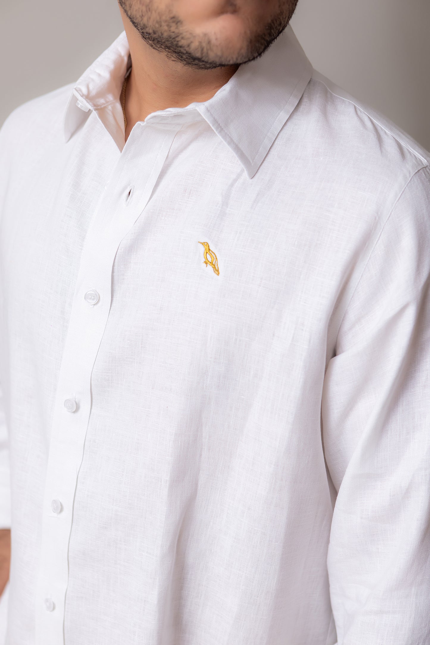 WHITE LINEN CARPENTER SHIRT