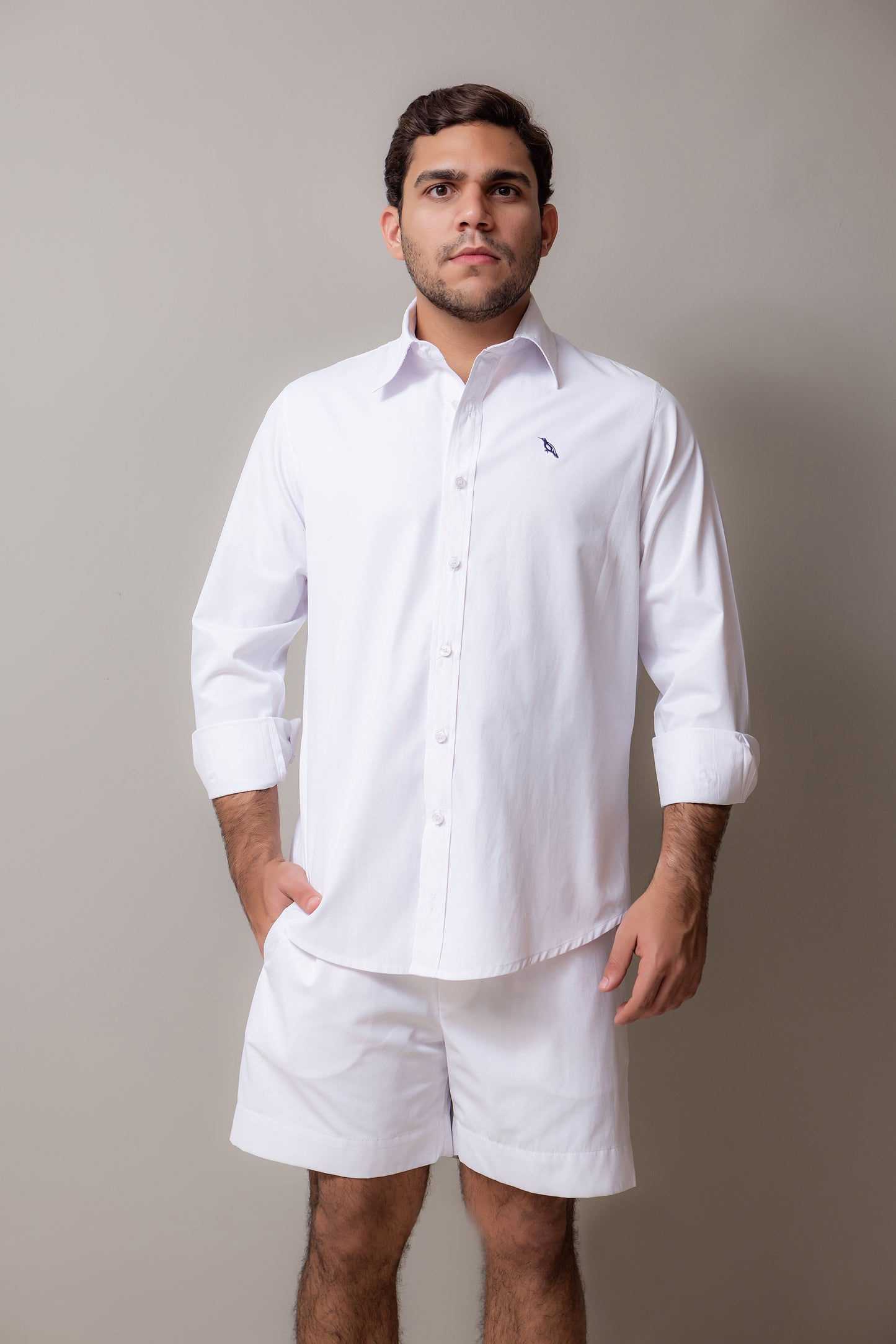 WHITE COTTON CARPENTER SHIRT