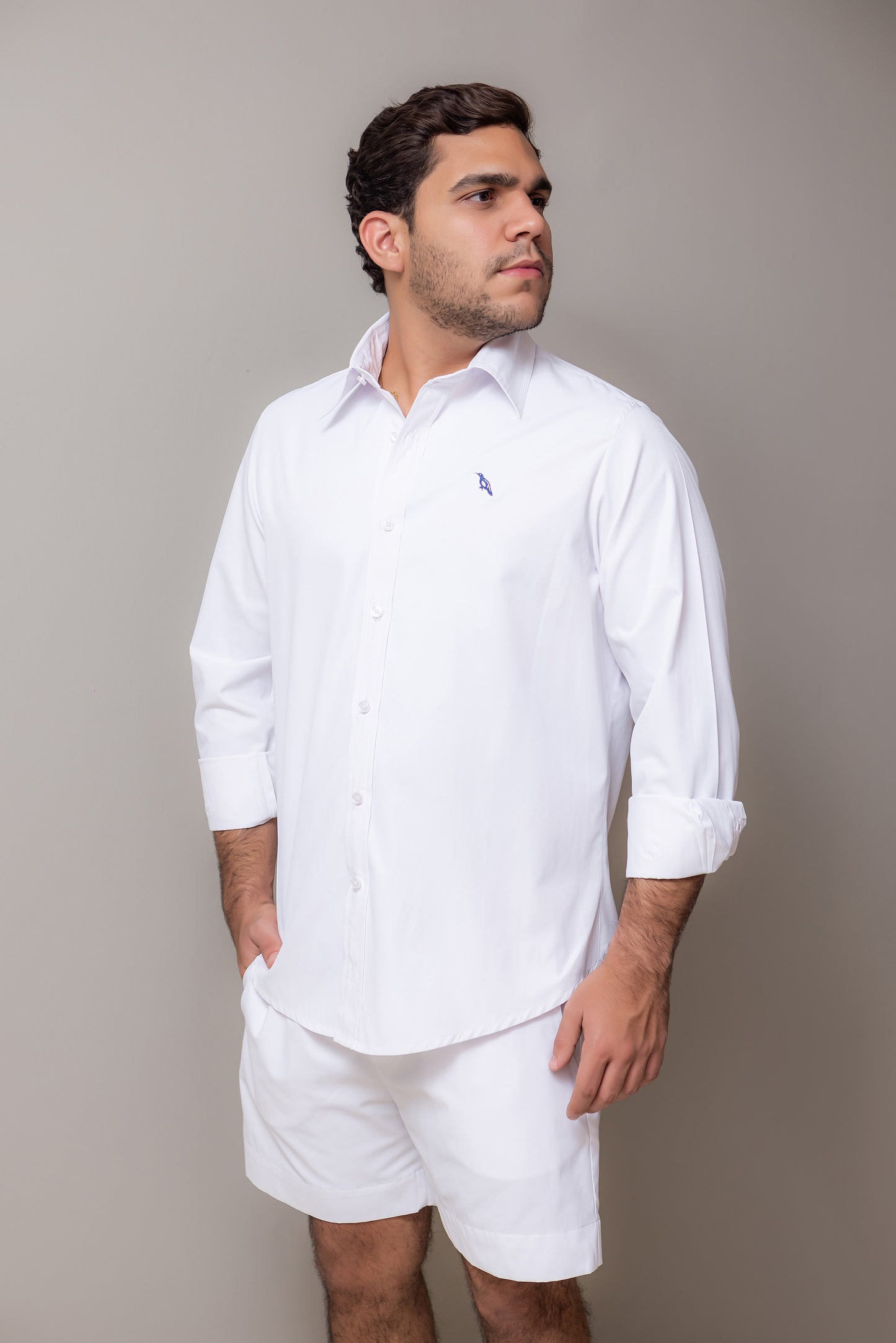 WHITE COTTON CARPENTER SHIRT