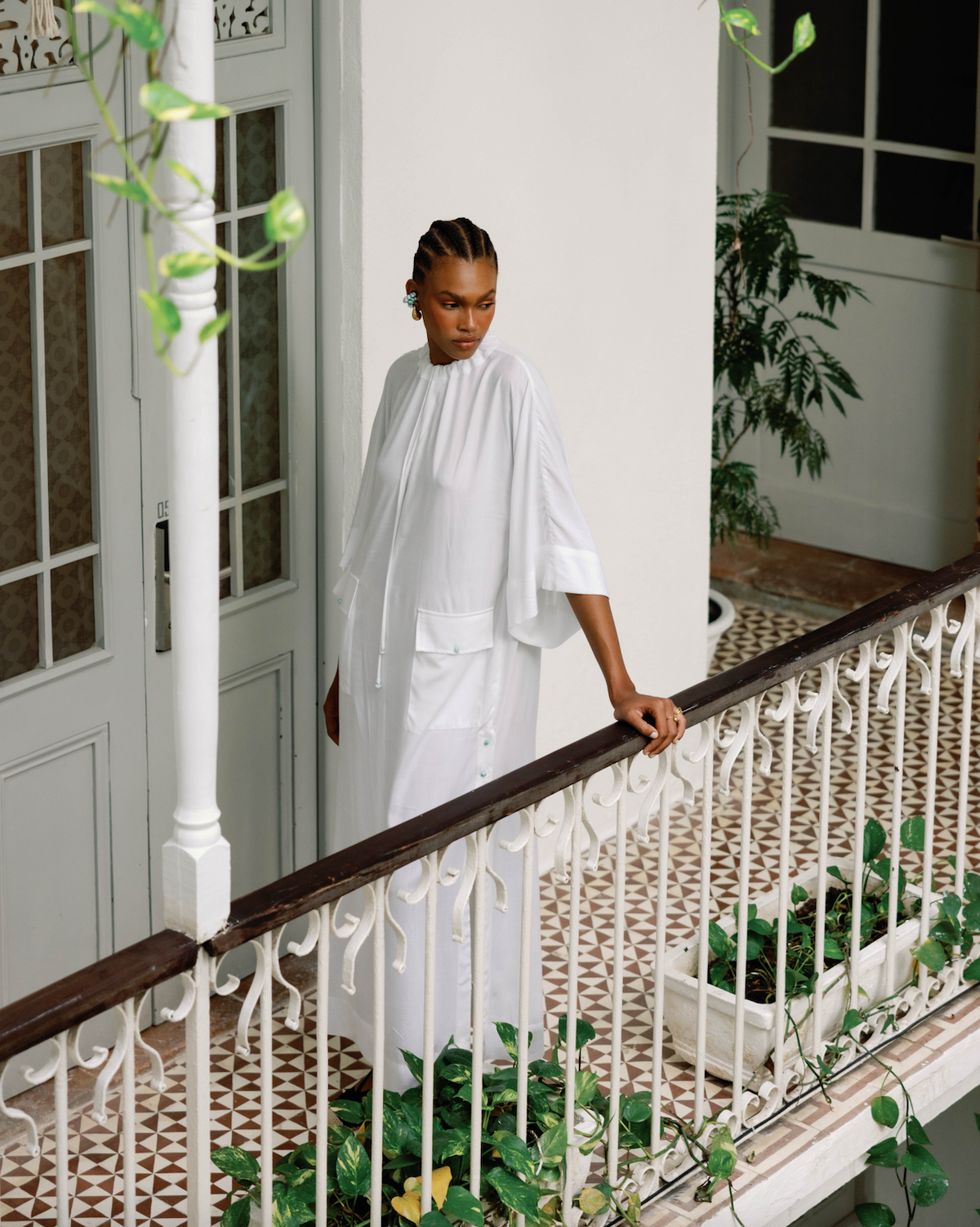 vestido blanco con larimar dominicano